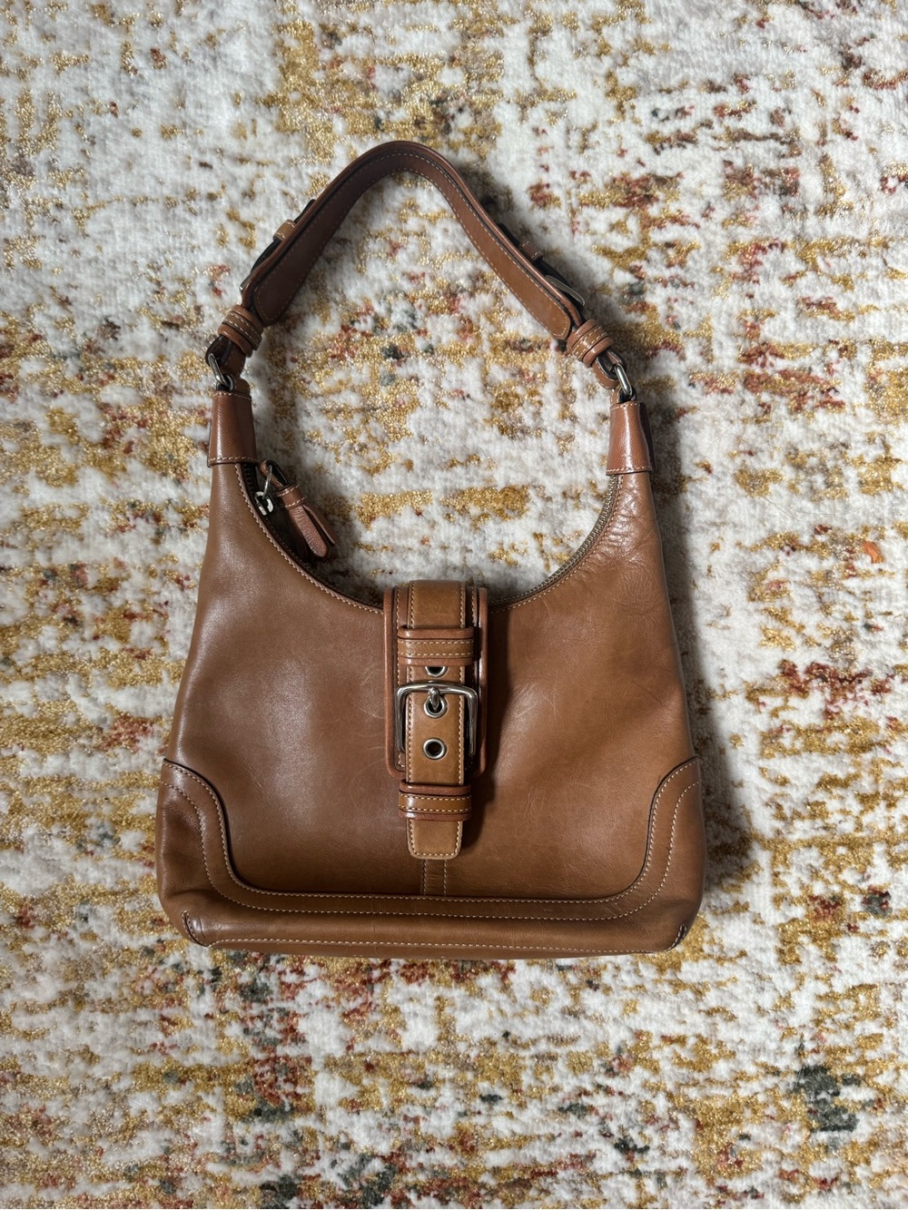 Vintage Coach Brown Leather Shoulder Bag